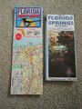 Laminierte Tuffy Florida Straßenkarten + Florida Springs Höhle Tauchplatz Karte & Führer