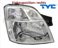 TYC 20-0601-05-2 Hauptscheinwerfer rechts Scheinwerfer Frontscheinwerfer 