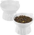 2x Keramik Katzen Napf erhöht 15° Neigung, Anti-erbrechen Futter & Wasser Napf