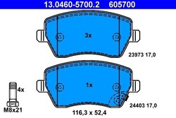 ATE Bremsbelagsatz, Scheibenbremse 13.0460-5700.2 für SUZUKI OPEL