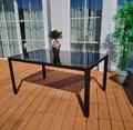 150cm Gartentisch POETTO Glastisch ESG Glasplatte Esstisch Tisch Aluminium NEU
