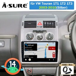 DAB+ 2+32G Android 14 Autoradio Carplay Navi RDS FM BT für VW Touran 1T1 1T2 1T3
