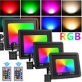 10-100W RGB LED Fluter Außen Strahler Dimmbar Flutlicht Scheinwerfer Gartenlampe