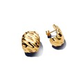 Pandora Creolen Ohrringe Damen Breit Gewellt 14K Vergoldet 263879C00