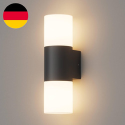 Klighten Wandleuchten E27 Außen/Innen 2 Flammig, up and down Außenlampe Schwarz,