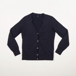 TOMMY HILFIGER Damen Cardigan Strickjacke Gr. M dunkelblau Langarm Feinstrick