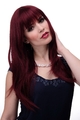 Damenperücke Perücke Rot Granatrot lang glatt Pony 55cm 3280-339 Frauen Perrücke