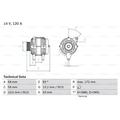 BOSCH Generator Lichtmaschine 120A 14V für Opel Astra H Stufenheck Fiat Stilo