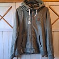 Naketano Damen Sweatjacke Gr. XL Khaki Olivgrün Jacke Kapuzenjacke