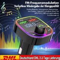 FM Transmitter Auto Kfz Radio Adapter mit Dual USB Ladegerät PD Bluetooth 5.0 DE