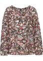 Tunika mit Folienprint Gr. 34 Schwarz Silber Paisley Damentunika Bluse Shirt Neu