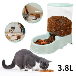 3,8L Automatischer Futterspender für Haustiere für große Katzen Hunde/Wasserbrun