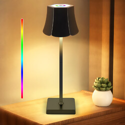LED Akku Nachttischlampe Touch Dimmbar RGB Atmosphäre Tischlampe Nachtlicht USB