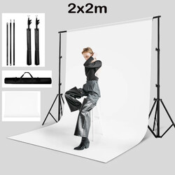 3x Hintergrund Hintergrundsystem 2.6X3m Fotostudio Stativ Teleskop Tasche Set