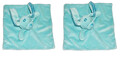 WIE NEU * 2x TIAMO Bunny Häschen Hase blau Schmusetuch Schnuffeltuch Kuscheltuch