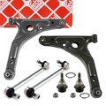 2x febi Querlenker + Traggelenk + Koppelstange für FORD TRANSIT / TOURNEO vorne