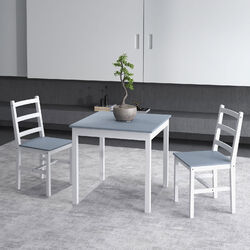 HOMCOM Essgruppe 3er-Set, Esstisch mit 2 Stühlen, Küchentisch-Set für 2 Personen