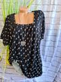 Sheego Damen Shirt Viskose Gr. 48 bis 56 Kurzarm schwarz Muster (469) (264)  