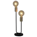 Tischleuchte Beistellleuchte Schlafzimmerlampe 2-Flammig schwarz gold E27 Metall