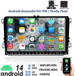 Android 14 Autoradio Carplay GPS NAVI RDS Für VW GOLF 5 6 Touran Tiguan Polo+KAM
