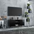 TV Schrank Lowboard 103x35x50 cm Holz Fernsehkommode Fernsehschrank Metallbeinen