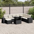 Gartenmöbel Sofa Garnitur Sitzgruppe Lounge 9-tlg. Schwarz Poly Rattan vidaXL