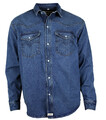 WESTERN-SPEICHER Denim Freizeit Jeans Hemd Baumwolle Blau Druckknöpfe S bis 5XL