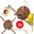 Weidenkugel gefüllt mit Heu Wellensittich Vogelspielzeug Vogelkäfig Zubehör
