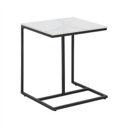 C-Form Beistelltisch Sofatisch Couchtisch Nachttisch Marmor Optik Platzsparend