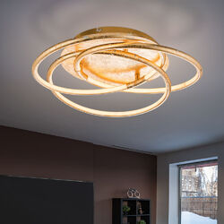 Deckenleuchte Esszimmerlampe Deckenlampe LED Ring Wohnzimmerleuchte gold silber