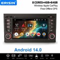 Android 14 Autoradio für Audi A4 S4 RS4 SEAT EXEO 64GB Navi Carplay DAB+ DSP USB