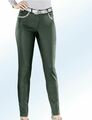 Stretch Hose 5 Pocket glänzend Elastisch Bengaline foliert oliv Gr. 38