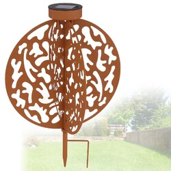 LUXUS SOLARLEUCHTE AUßENLEUCHTE GARTENLEUCHTE RUND SOLARLAMPE ROST LED 80284416