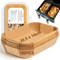 Backpapier Für Heißluftfritteuse Mit Doppelkammer, HONYAO 100 Stück 20,5X14Cm Re