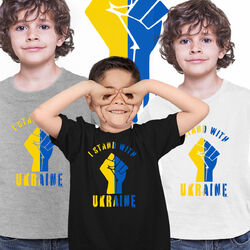 T-Shirt I Stand With Ukraine ukrainische Unterstützung Anti Putin Ukraine Krieg Konflikt