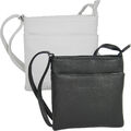 Kleine Damen Umhängetasche Sehr elegante Schultertasche weiß hellgrau Handtasche