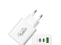 USB C Ladegerät, 40 W 3-Port  USBC Netzteil Adapter Mehrfach für Iphone Samsung