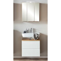 Badmöbel Set Waschplatz Waschbeckenunterschrank 60cm Spiegelschrank weiß Eiche