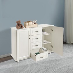 Lagerschrank Sideboard Aufbewahrungsschrank mit Schubladen Türen für Wohnzimmer