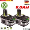 2X 8000mAh Für Ryobi Akku 18V Lithium One Plus RB18L50 P108 RB18L40 8,0AH 18volt