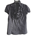 Tally Weijl Bluse mit Rüschen und V-Ausschnitt und Knopfleiste schwarz...