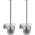 Klobürste Toilettenbürste WC Bürstenhalter Edelstahl Glas 2er Pack