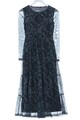 ZERO Langarmkleid Damen Kleid Gr. DE 34 schwarz-wollweiß-blau Casual-Look