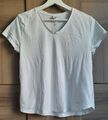 H&M Basics Leichtes Luftiges T-Shirt Damen Weiß V-Ausschnitt Gr. 38/ M
