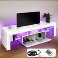 TV Schrank 160cm mit LED-Leuchten Hochglanz Lowboard Fernsehschrank Fernsehtisch