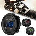 12V-24V DC Voltmeter LED Digitalanzeige Einbau Wasserdicht Auto Motorrad KFZ^