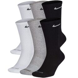 Nike Everyday Dri-Fit 6 Paar schwarz weiß Crew Socken gepolstert Fitness Sportsocken
