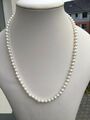 A1 41-55 cm 925 Silber Süßwasser Perlen Schmuck Halskette Collier Echtschmuck mn