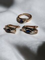  Wunderschöne 585rg gestempelte Ohrringe&Ring Set, Saphir,rolled,4.5Gramm, neu