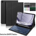 QWERTZ Tastatur Schutzhülle Maus für Samsung Galaxy Tab S9 FE / S8 / S7 / A9+ 11
